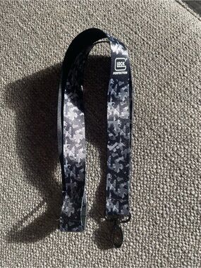 Glock Black & Gray Camouflage Lanyard with Metal Hook